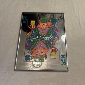 VINTAGE Paul Masson Wine Giant Playing Card Ad Mirror (King of Clubs)